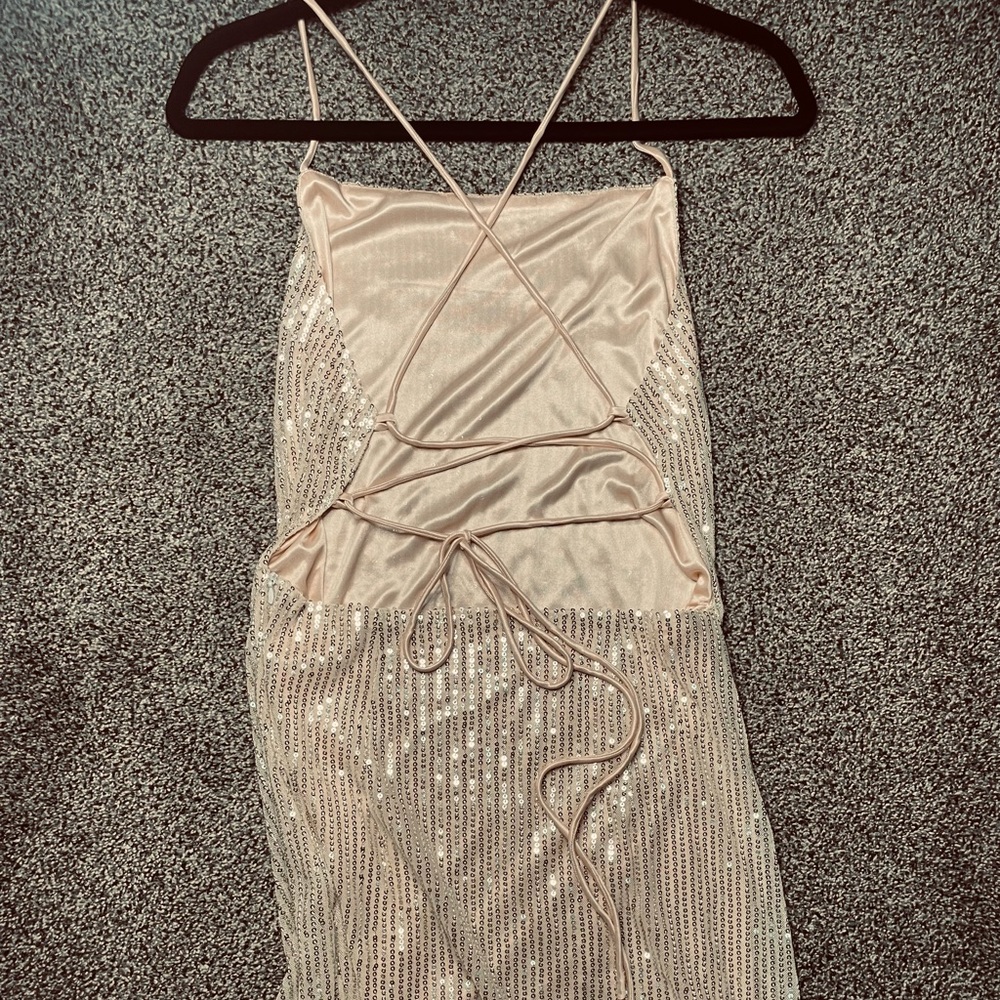 Silver sequins nude dress. Never worn.